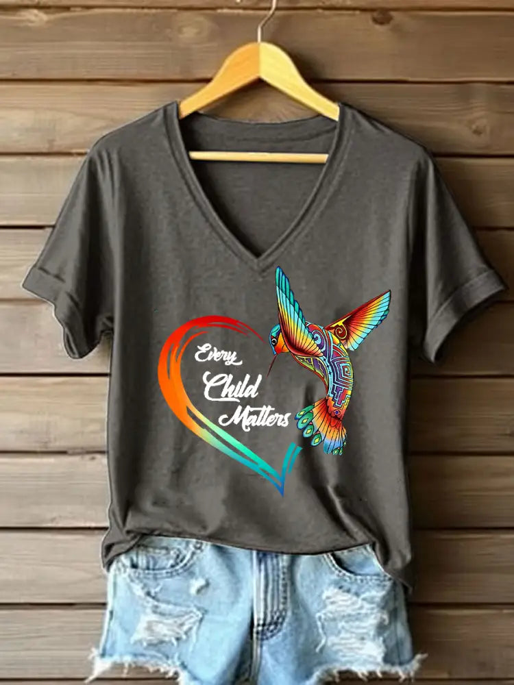 Women’s Every Child Matters Printed Casual T-Shirt Dark Gray / S