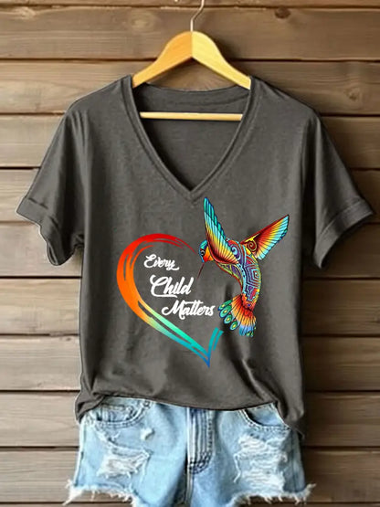 Women’s Every Child Matters Printed Casual T-Shirt Dark Gray / S