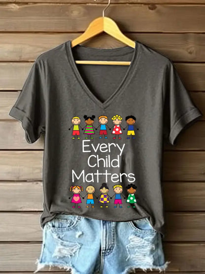 Women’s Every Child Matters Printed Casual T-Shirt Dark Gray / S