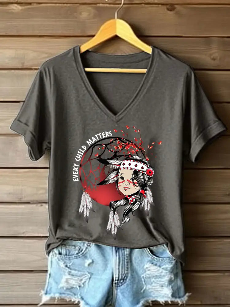 Women’s Every Child Matters Printed Casual T-Shirt Dark Gray / S