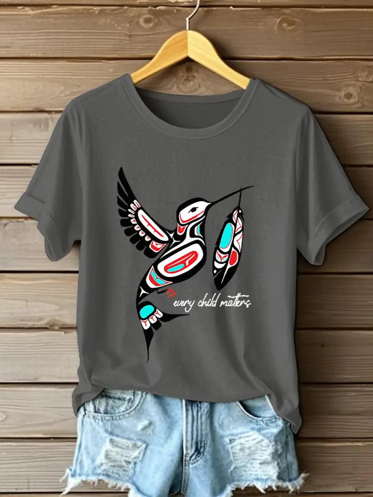 Women’s Every Child Matters Printed Casual T-Shirt Dark Gray / S