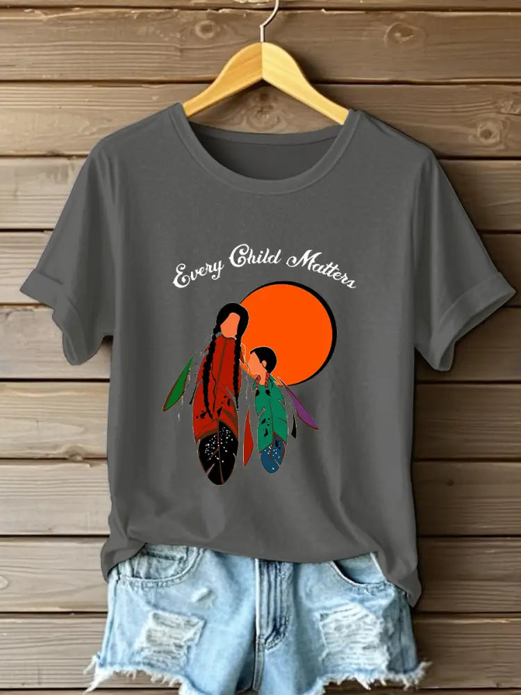 Women’s Every Child Matters Printed Casual T-Shirt Dark Gray / S