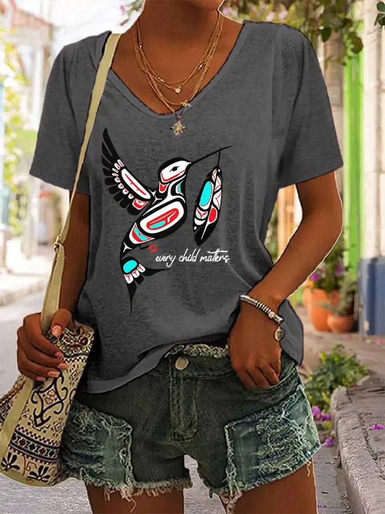 Women’s Every Child Matters Printed Casual T-Shirt Dark Gray / S
