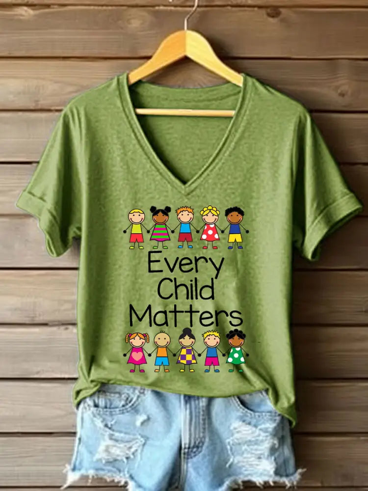 Women’s Every Child Matters Printed Casual T-Shirt Green / S