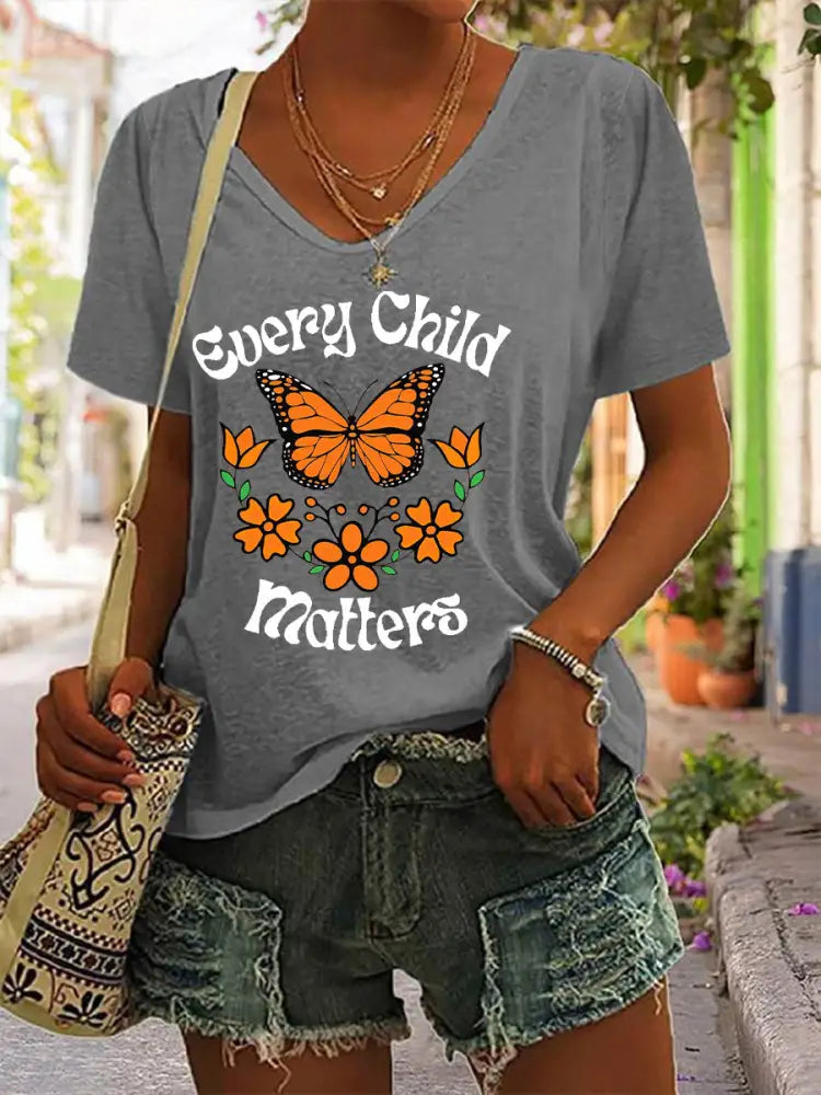 Women’s Every Child Matters Printed Casual T-Shirt Light Gray / S