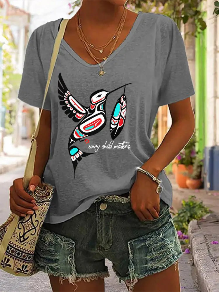 Women’s Every Child Matters Printed Casual T-Shirt Light Gray / S