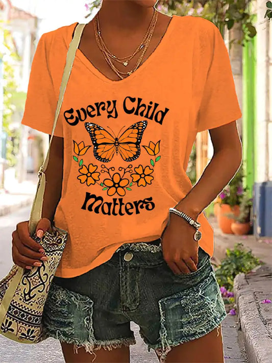 Women’s Every Child Matters Printed Casual T-Shirt Orange / S