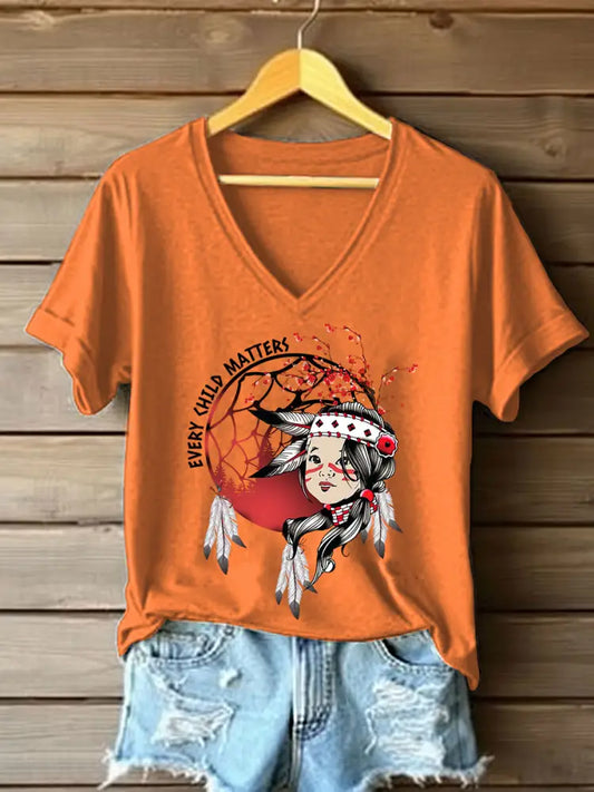Women’s Every Child Matters Printed Casual T-Shirt Orange / S