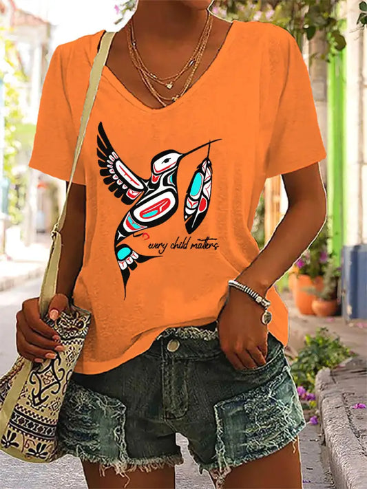 Women’s Every Child Matters Printed Casual T-Shirt Orange / S