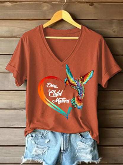 Women’s Every Child Matters Printed Casual T-Shirt Pumpkin Orange / S