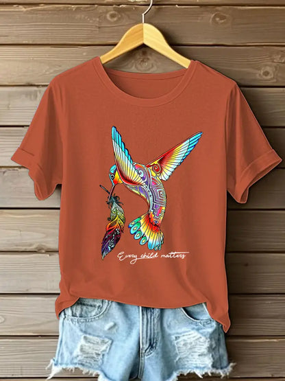 Women’s Every Child Matters Printed Casual T-Shirt Pumpkin Orange / S