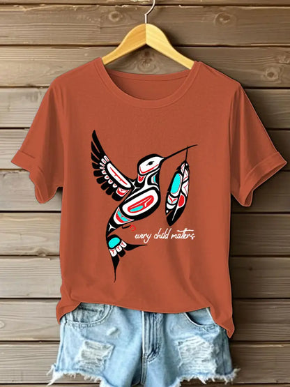 Women’s Every Child Matters Printed Casual T-Shirt Pumpkin Orange / S