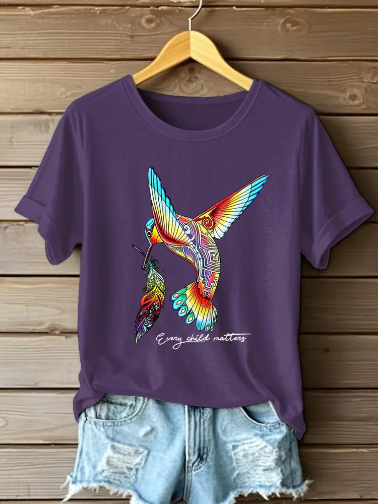 Women’s Every Child Matters Printed Casual T-Shirt Purple / S