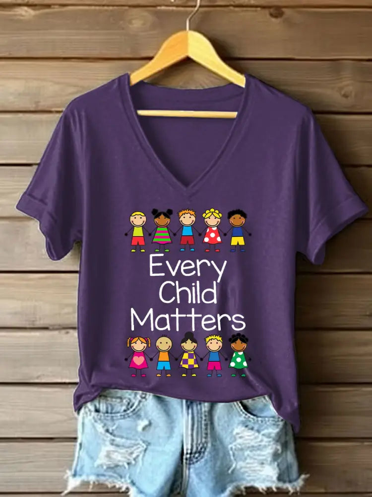 Women’s Every Child Matters Printed Casual T-Shirt Purple / S
