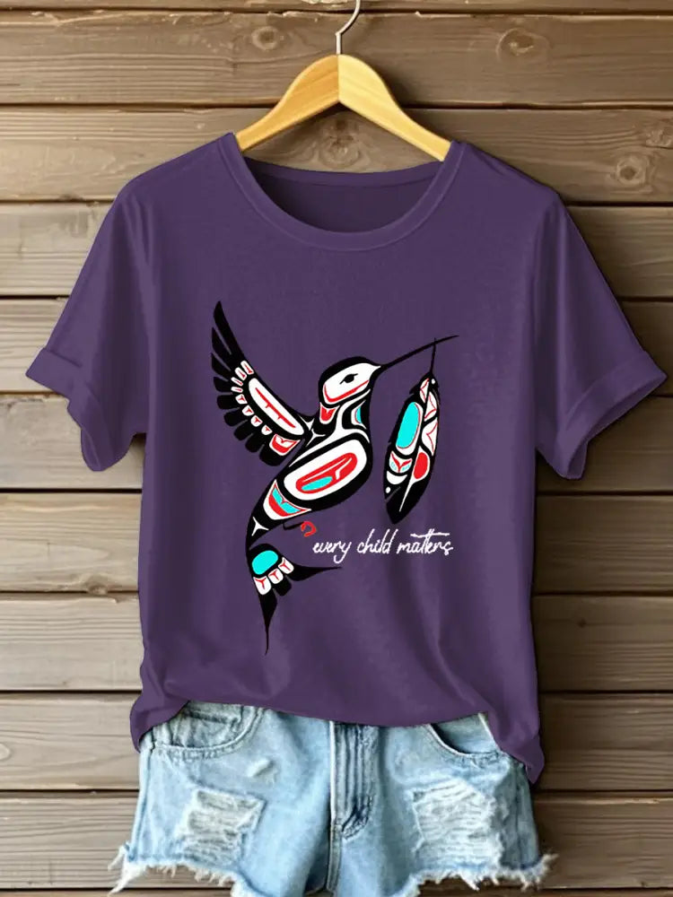 Women’s Every Child Matters Printed Casual T-Shirt Purple / S
