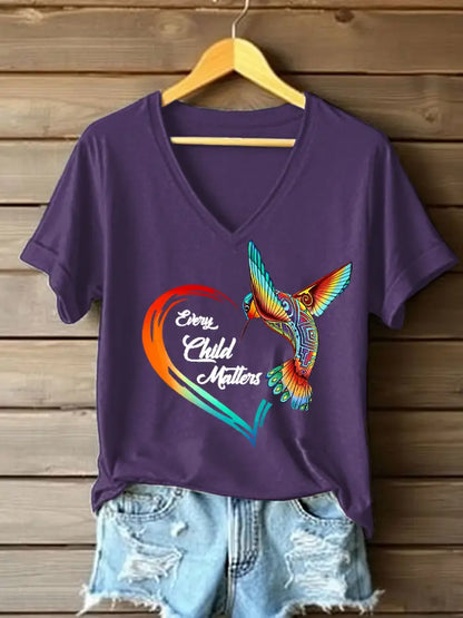 Women’s Every Child Matters Printed Casual T-Shirt Purple / S