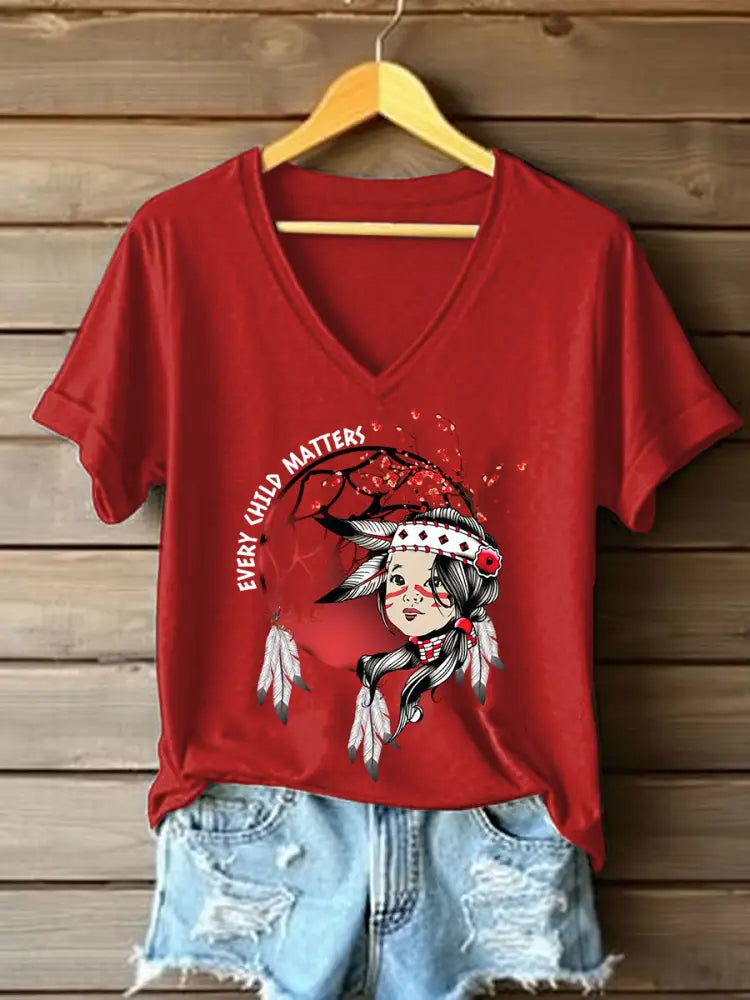 Women’s Every Child Matters Printed Casual T-Shirt Red / S