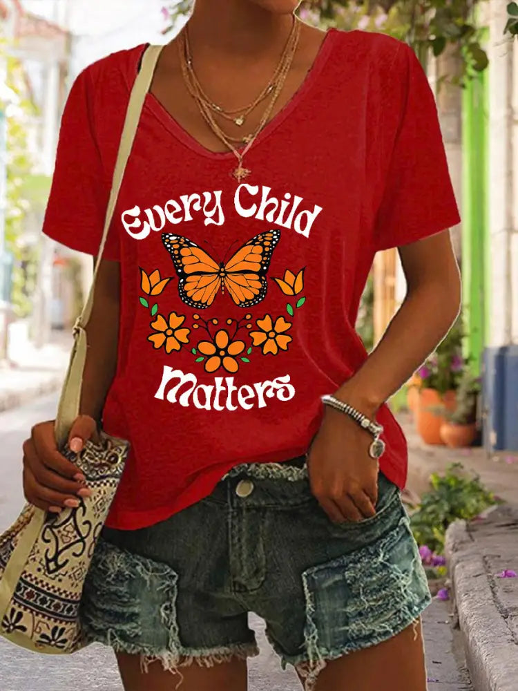 Women’s Every Child Matters Printed Casual T-Shirt Red / S