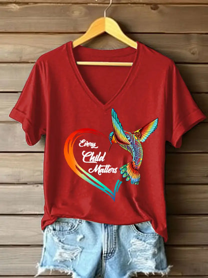 Women’s Every Child Matters Printed Casual T-Shirt Red / S