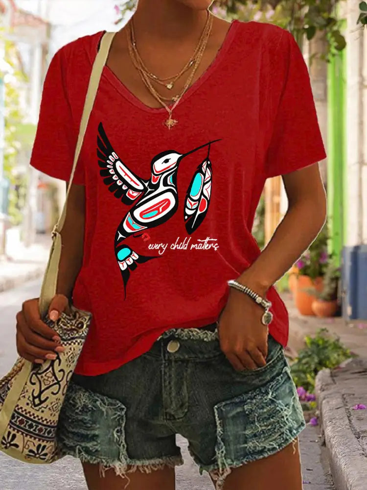 Women’s Every Child Matters Printed Casual T-Shirt Red / S