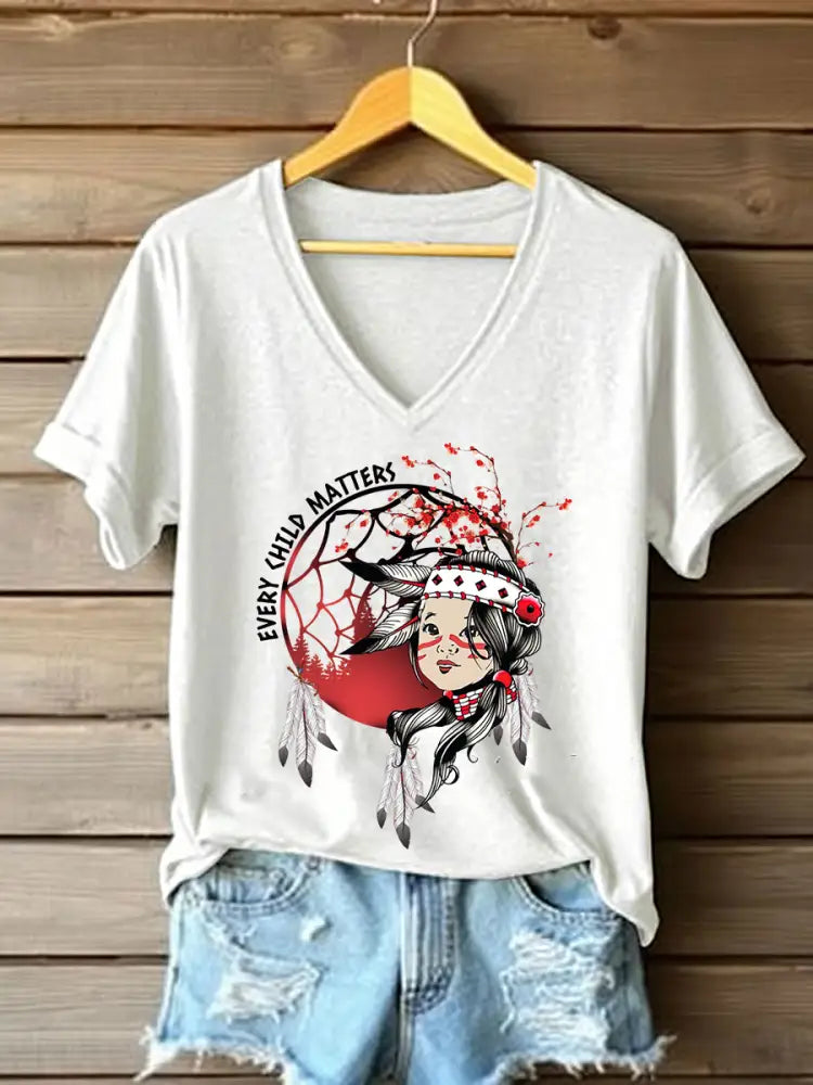 Women’s Every Child Matters Printed Casual T-Shirt White / S