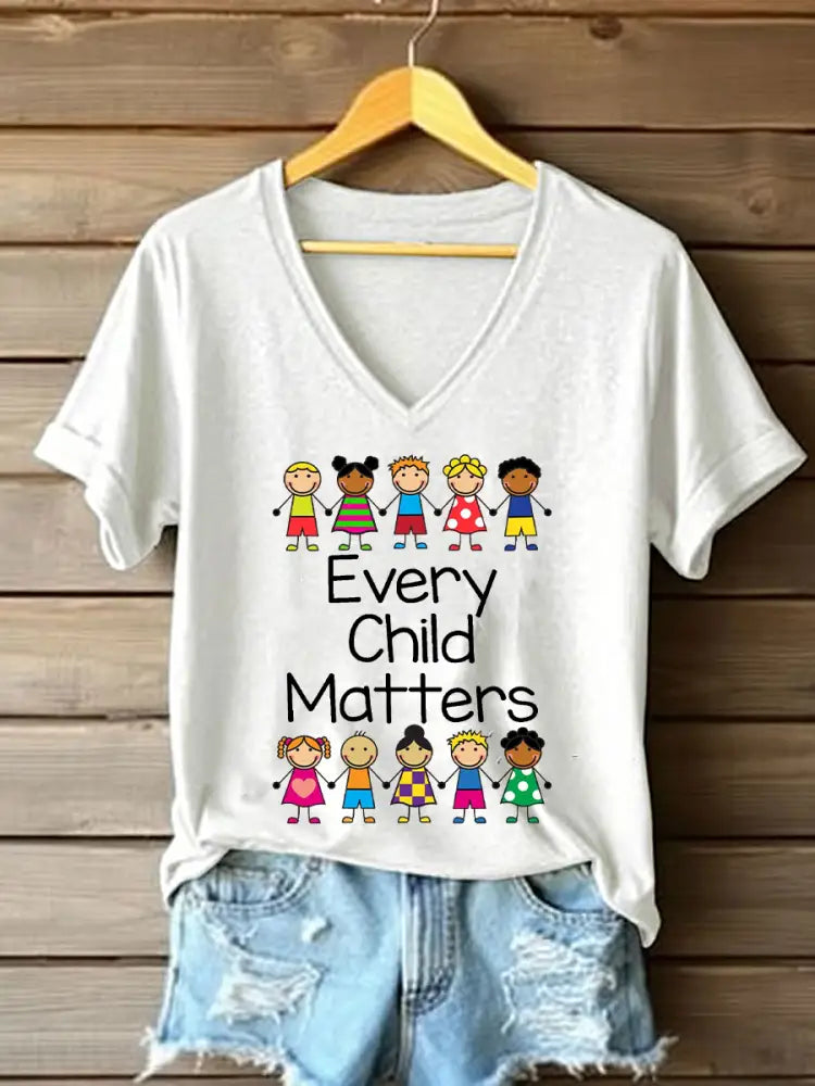 Women’s Every Child Matters Printed Casual T-Shirt White / S