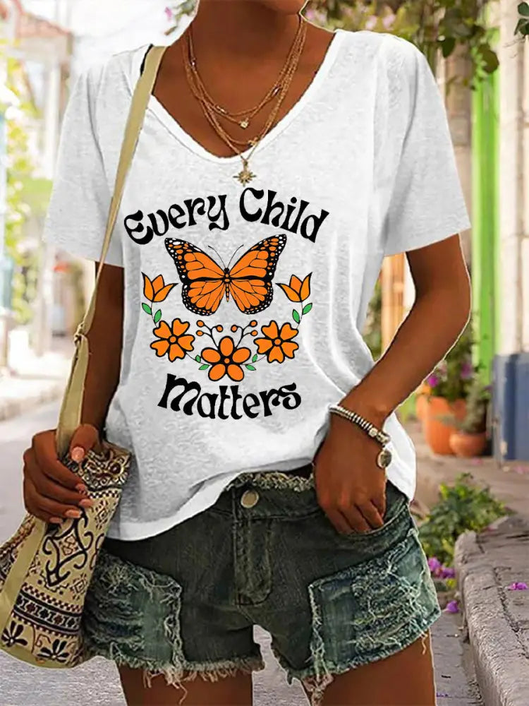Women’s Every Child Matters Printed Casual T-Shirt White / S