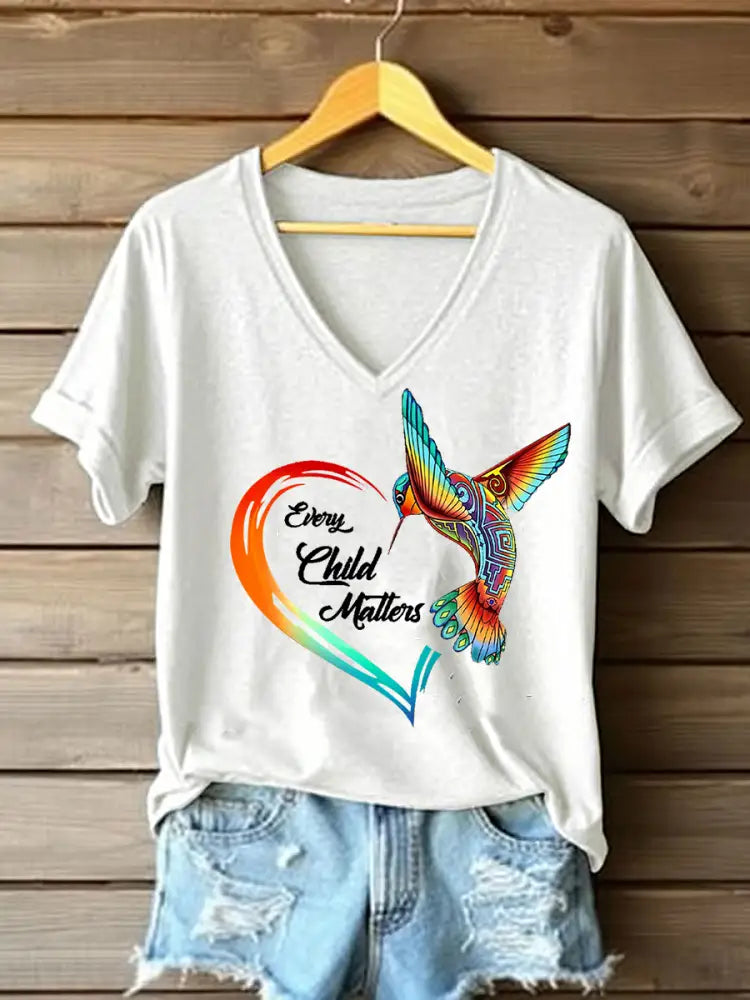 Women’s Every Child Matters Printed Casual T-Shirt White / S