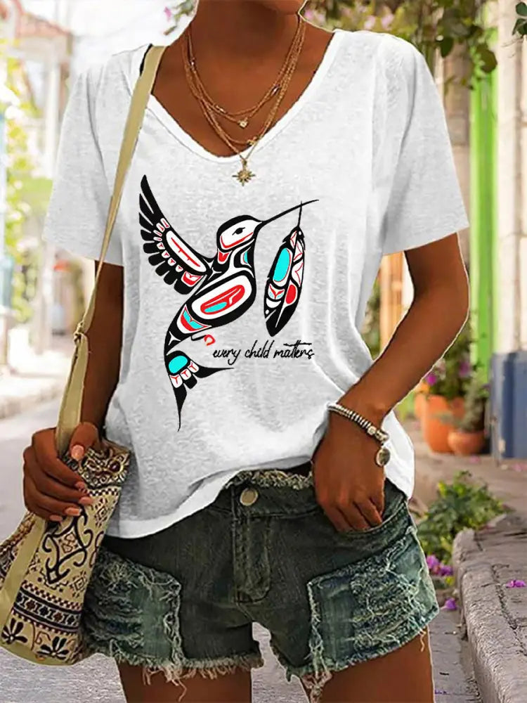 Women’s Every Child Matters Printed Casual T-Shirt White / S