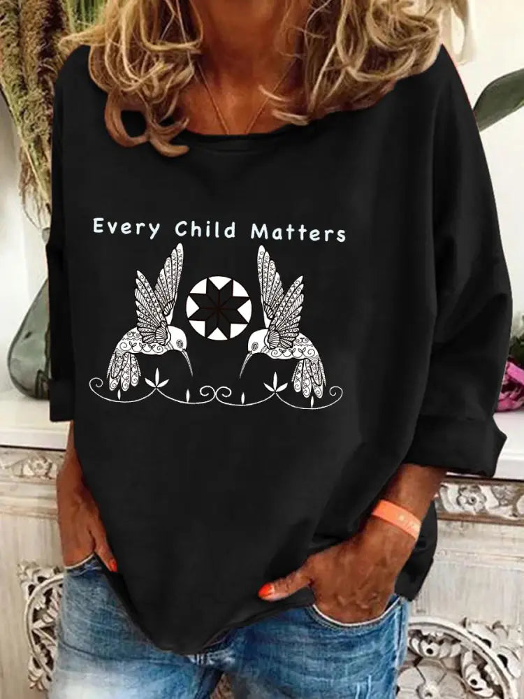 Women’s Every Child Matters Printed Casual Top Black / S