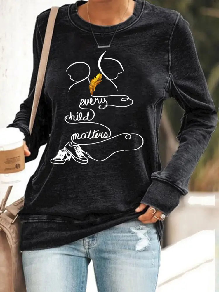 Women’s Every Child Matters Printed Casual Top Black / S