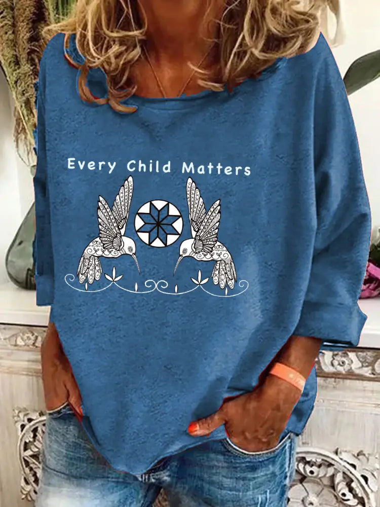 Women’s Every Child Matters Printed Casual Top Blue / S