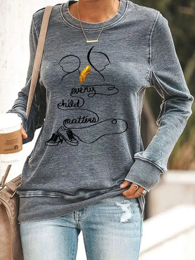 Women’s Every Child Matters Printed Casual Top Gray / S