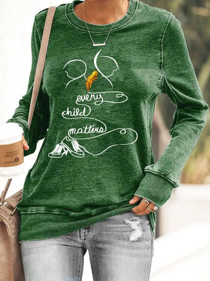 Women’s Every Child Matters Printed Casual Top Green / S