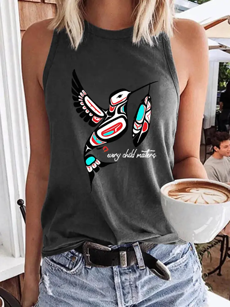 Women’s Every Child Matters Printed Tank Top Dark Gray / S