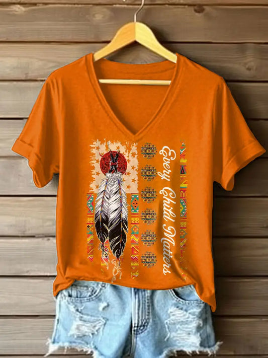 Women’s Every child matters V-neck T-shirts Orange / S