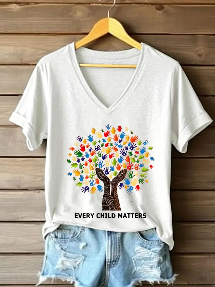 Women’s every child matters V-neck T-shirts White / S