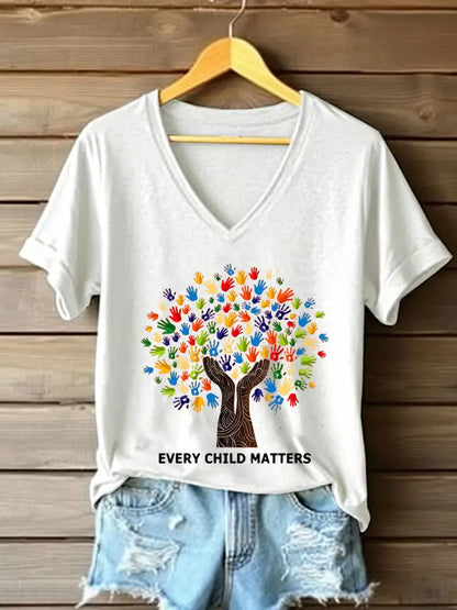 Women’s every child matters V-neck T-shirts White / S