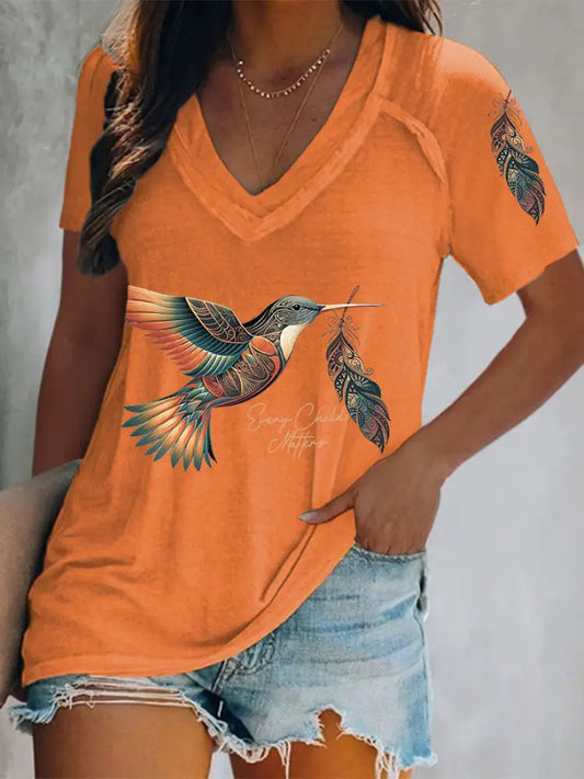 Women’s Every child matters V-neck tops Orange / S