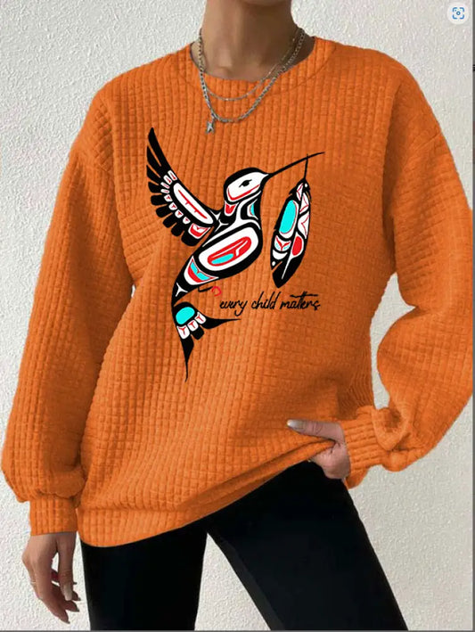 Women’s Every Child Matters Waffle Print Sweatshirt Orange / S