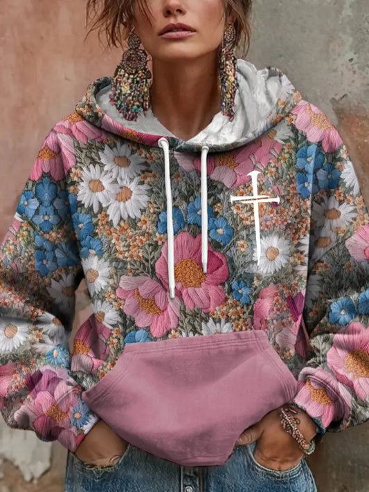 Women’s Faith Art Printed Hoodie Pink / S