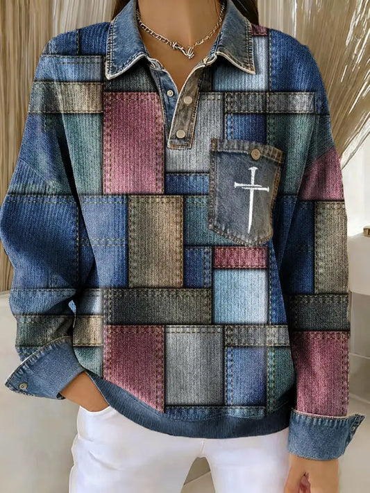 Women’s Faith Art Printed Sweatshirt As picture / S