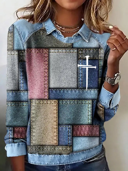 Women’s Faith Art Printed Tops As picture / S