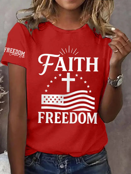 Women’s Faith Freedom Tee Red / S
