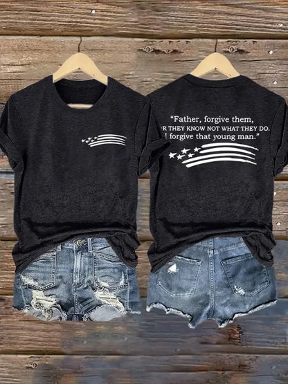 Women’s Father Forgive Them For They Not Know What They Do V-Neck Tee Black / S