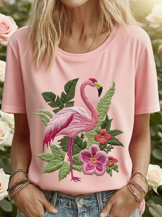 Women’s Flamingo T-shirts Pink / S