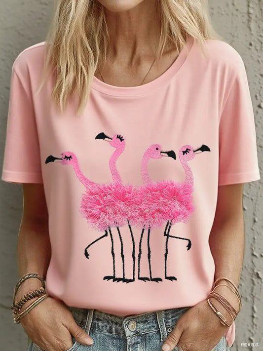 Women’s Flamingos T-shirts Pink / S
