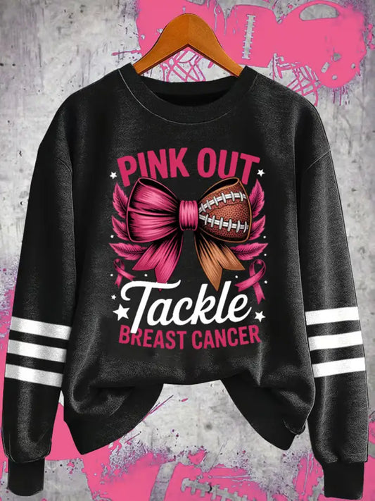 Women’s Football combines with breast cancer Regular Sweatshirt Black / S