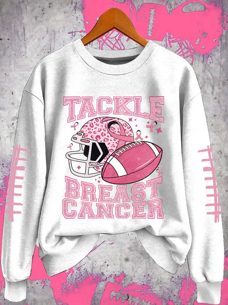 Women’s Football combines with breast cancer Regular Sweatshirt White / S