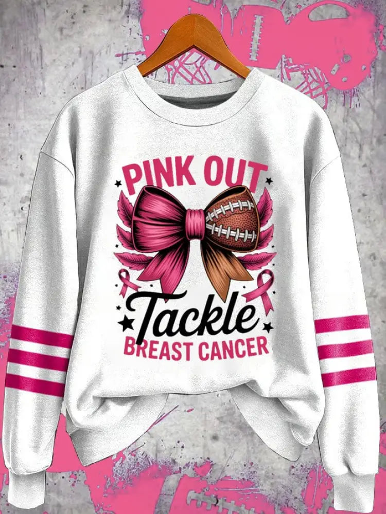 Women’s Football combines with breast cancer Regular Sweatshirt White / S